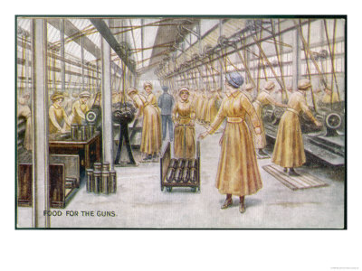 Women Working in a British Munitions Factory During World War One Giclee 