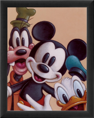 Mickey, Donald y Goofy, amigos para siempre Framed Canvas Transfer