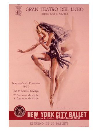  York Ballet on 1956 New York City Ballet Poster Giclee Print   Allposters Co Uk