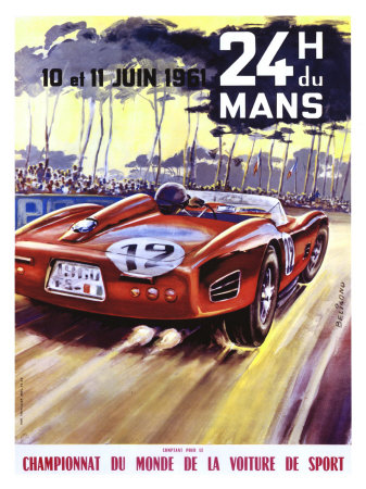 24 Hour du le Mans Ferrari GP Giclee Print