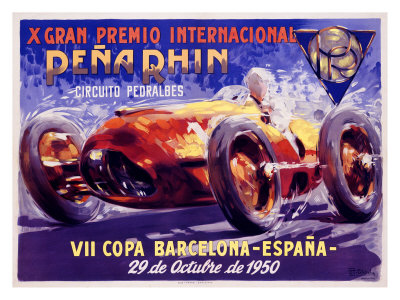 European Auto Racing Photographer on Pena Rhin Auto Racing  C 1950 Giclee Print By A  Garcia   Allposters