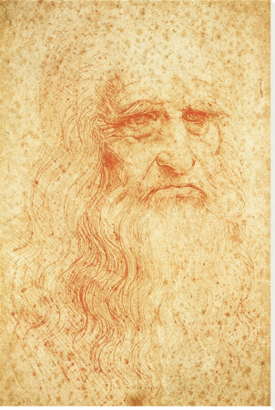 Self-Portrait Stretched Canvas Print by Leonardo da Vinci 