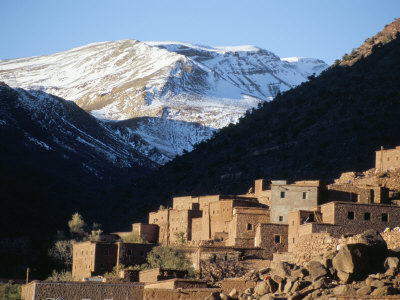 Berber Village in Ouarikt Valley, High Atlas Mountains, Morocco, 