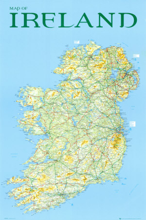 kaart van Ierland