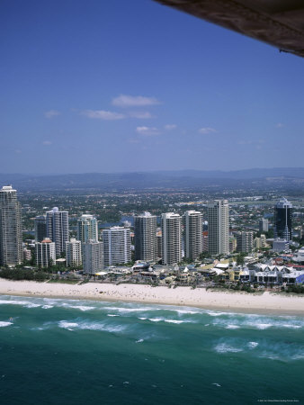 aerial view of central area of surfers paradise gold coast queensland