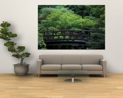 japanese garden wallpaper. Footbridge in Japanese Garden,
