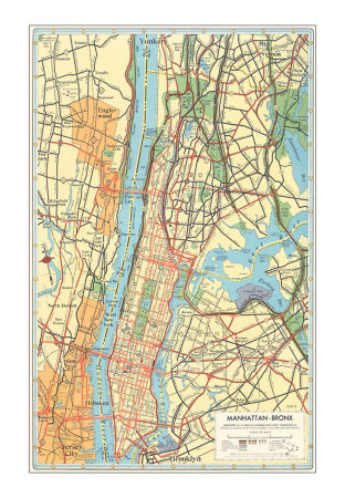 new york city map manhattan. Map of Manhattan and Bronx,