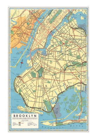 map of brooklynnew york art