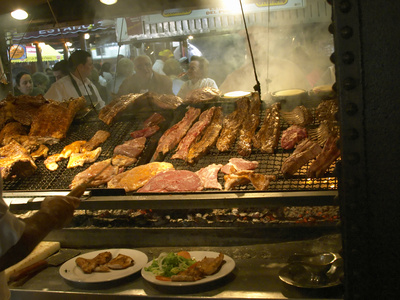 Charcoal Grill in Restaurant El Palenque, Mercado Del Puerto, Montevideo, 