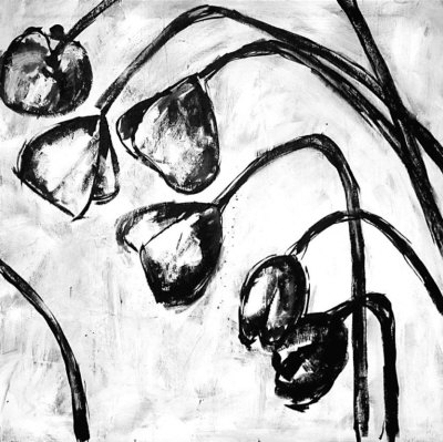 black and white art. Black and White Poppies II