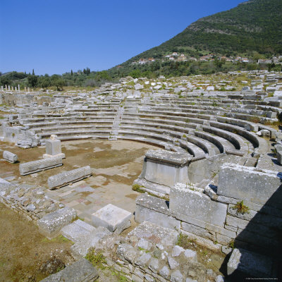 Amphitheatre at Sanctuary of Zeus, Mavromati Ithomi, Peloponese, Greece, 