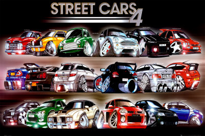 Koolart Street Cars Poster Koolart Street Cars Poster