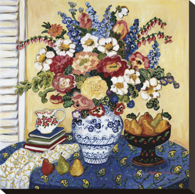 Ann's Favorite Blue and White Floral Reproducción en lienzo de la lámina