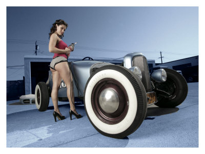 hot rod art prints. Hot Rod Pin-Up Girl Giclee