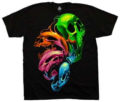 Liquid Neon Skulls T-Shirt