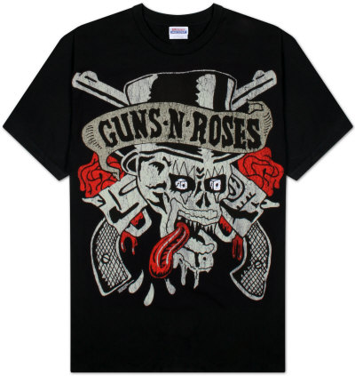 skulls and guns. Guns N Roses - Tongue Skull T-