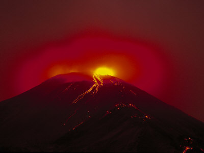 erupting lava