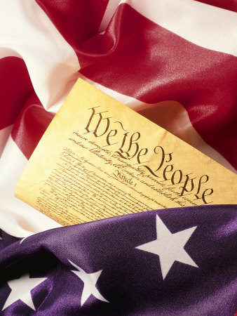 Us Flag and Constitution