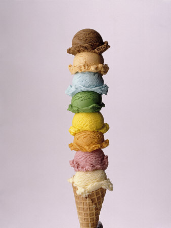 Ice Cream Cone with Many