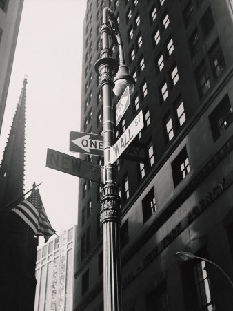 new york city street corner. Corner of New and Wall Streets