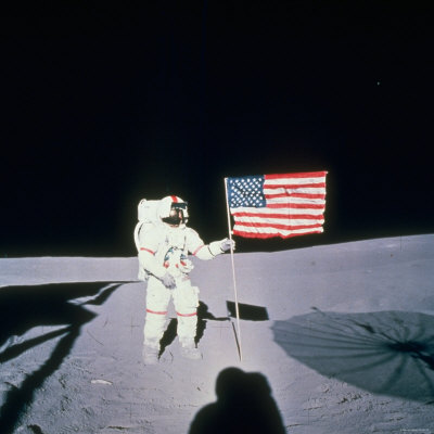 moon surface pictures. Flag on the Moon#39;s Surface