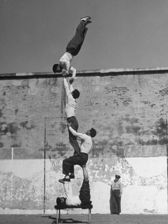 Prisoners Doing Gymnastics at San Quentin Prison Premium Photographic Print by Charles E. Steinheimer