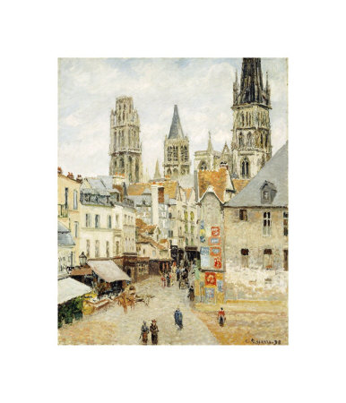 Rue de l'Epicerie in Rouen on a Gray Morning reproduction procédé giclée
