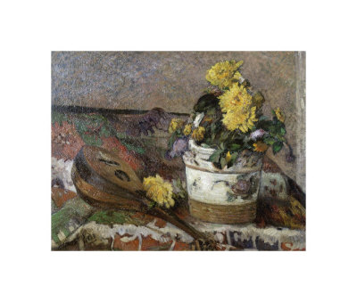Mandolin and Vase of Flowers reproduction procédé giclée