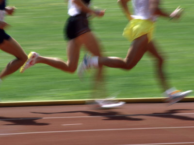 Racing Runners Photographic Print