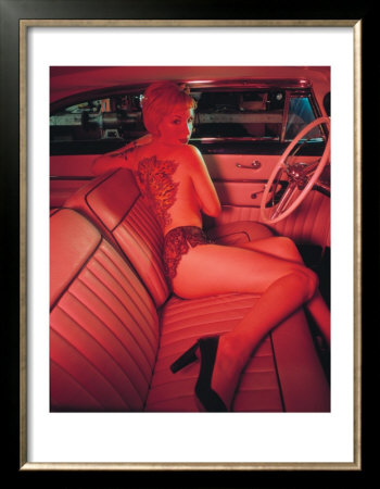 Pin-Up Girl: Pink Tattoo Framed Art Print