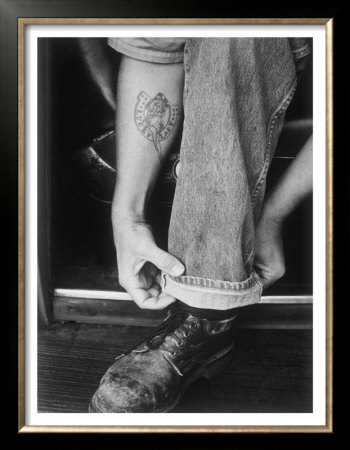 Rock-a-Billy Tattoo Jeans Framed Art Print