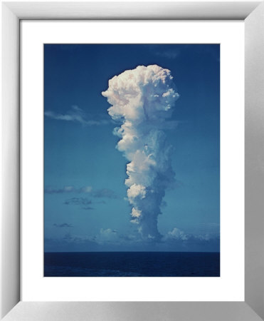 Atomic Bomb Mushroom Cloud After Test at Bikini Island Framed Art Print