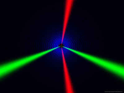 Black And Red Background. Red and Green Beams on Black