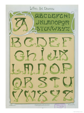 art nouveau. Art Nouveau Alphabet.