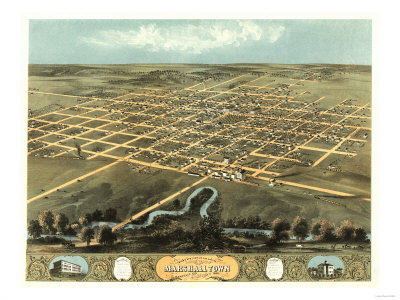 Marshalltown, Iowa - Panoramic Map Posters by  Lantern Press