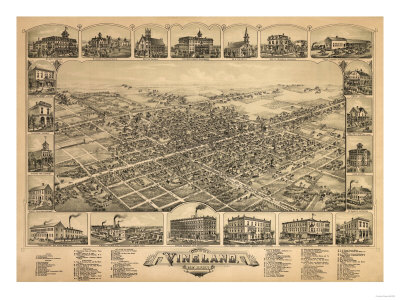 Vineland, New Jersey - Panoramic Map Posters by  Lantern Press