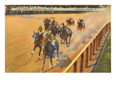 Horse Racing, Saratoga Springs, New York Giclee Print