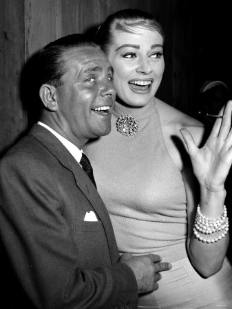 Norman Wisdom Actor May 1956 Anita Ekberg Actress at the Savoy Hotel