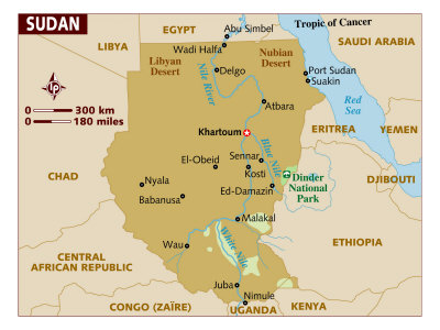 Map of Sudan, Africa Photographic Print