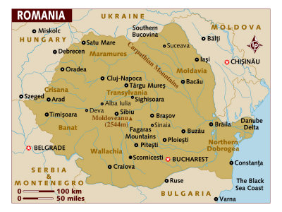 map of romania. Map of Romania, Europe