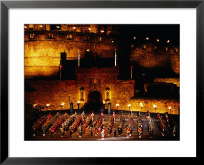 Military Tattoo Performed In Edinburgh Castle, Edinburgh, Scotland Framed Art Print