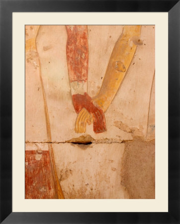 Wall Painting of Figures Holding Hands, Egypt Framed Art Print