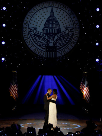 President Obama and First Lady Michelle Obama Dance, Neighborhood Inaugural Ball, January 20, 2009 Photographic Print