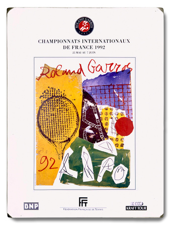 1992 Roland Garros Tennis Champion Wood Sign