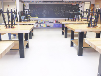 Empty school classroom