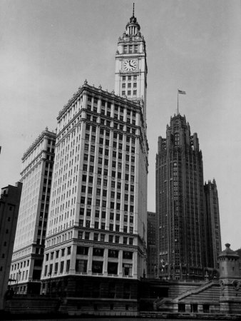 chicago tribune building. View Showing the Chicago Tribune Building Photographic Print