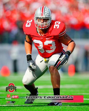 James Laurinaitis Ohio State Buckeyes 2007 Action Photo