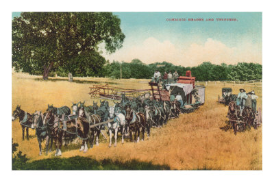 Combined Header and Thresher Premium Poster
