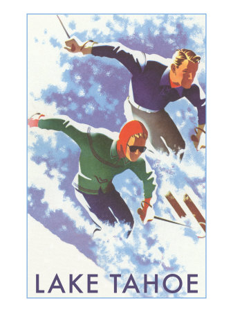 Skiers, Lake Tahoe Prints