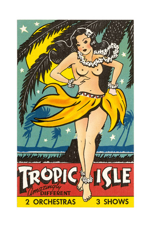 Tropical Girl Pin Up Premium Poster